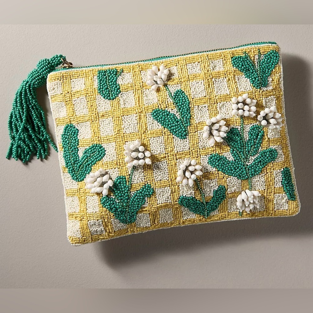 NWT - Anthropologie The Fiona Large Beaded Pouch